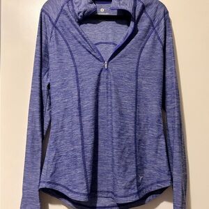 Old Navy Heathered Purple Quarter Zip Athletic Pullover